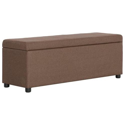vidaXL Bankje met opbergvak 116 cm polyester bruin, Huis en Inrichting, Overige Huis en Inrichting, Nieuw, Verzenden
