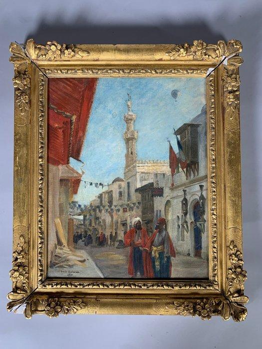 Louis Beroud (1852-1930) - Rue animée au Maroc, Antiek en Kunst, Kunst | Schilderijen | Klassiek