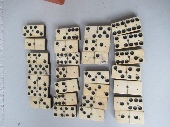 Bordspel - Antieke dominospel met 28 stenen - Been en, Antiek en Kunst, Antiek | Overige Antiek