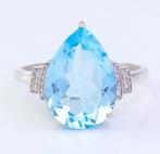 Zonder Minimumprijs - Ring - 14 karaat Witgoud Topaas -, Handtassen en Accessoires, Ringen, Nieuw