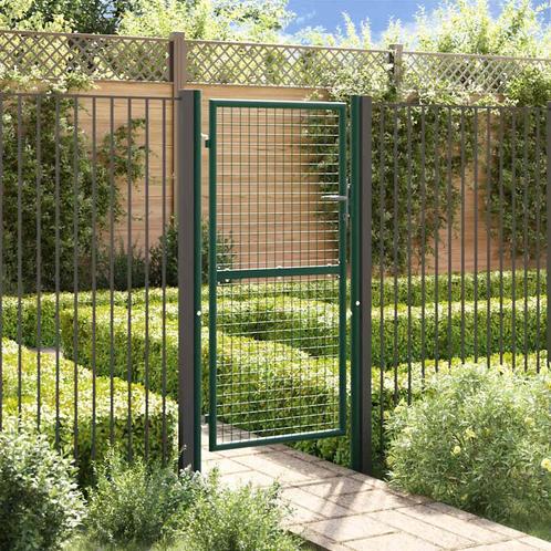 vidaXL Poort 100x175 cm staal groen, Tuin en Terras, Tuinpoorten, Nieuw, Verzenden