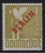 Berlijn 1949 - Rode opdruk 1 DM ongebruikt (postfris),, Gestempeld