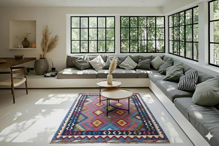 Kleurrijke Amira kilim - Vloerkleed - 180 cm - 130 cm - Met, Huis en Inrichting, Stoffering | Tapijten en Vloerkleden