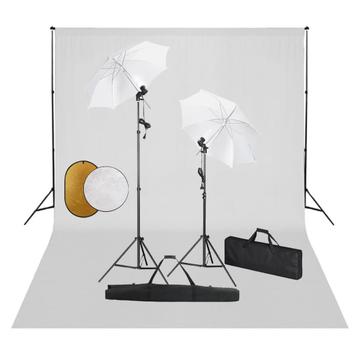 vidaXL Fotostudioset met lampen, paraplus, achtergrond en, Verzenden