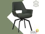 Leren draaibare eetkamerstoel Zippy - Toledo Verde, Huis en Inrichting, Barkrukken, 60 tot 90 cm, Nieuw, Leer, Ophalen of Verzenden