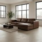 Leren hoekbank Flow - 3 zits + longchair, Huis en Inrichting, Ophalen of Verzenden, Modern, 300 cm of meer, Nieuw