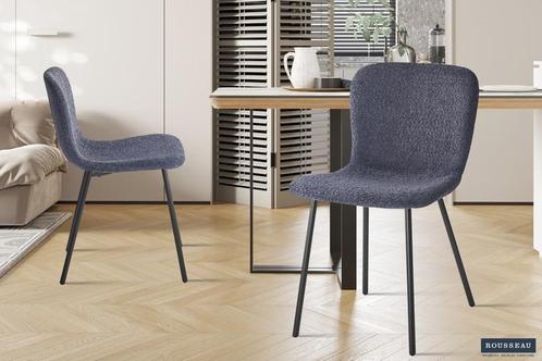 Eetkamerstoel Susan Donkergrijs Poten metaal en bekleding, Huis en Inrichting, Stoelen, Zwart, Nieuw, Stof, Ophalen of Verzenden