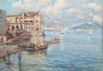 Giuseppe Giardiello (1877-1920) - Marina di Napoli con, Antiek en Kunst