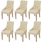 vidaXL Eetkamerstoelen 6 st stof crème, Huis en Inrichting, Verzenden, Nieuw