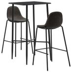 vidaXL 3-delige Barset stof donkergrijs, Huis en Inrichting, Complete eetkamers, Verzenden, Nieuw