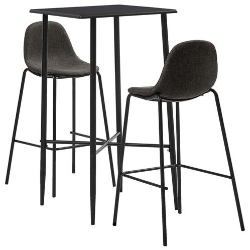 vidaXL 3-delige Barset stof donkergrijs, Huis en Inrichting, Complete eetkamers, Nieuw, Verzenden