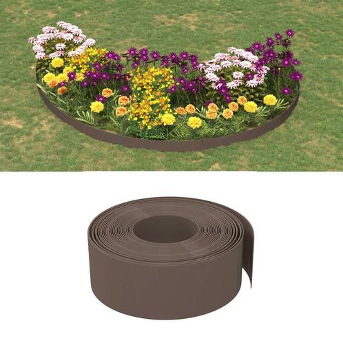 vidaXL Tuinranden 2 st 10 m 20 cm polyetheen bruin, Tuin en Terras, Bielzen en Borduren, Nieuw, Verzenden