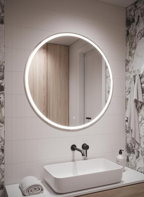 Badkamerspiegel Dawson - 80 x 80 cm - LED - Verwarming, Huis en Inrichting, Badkamer | Badkamermeubels, Nieuw, Verzenden