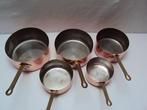 Lot exceptionnel cinq casseroles professionnelle cuivre