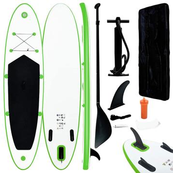 vidaXL Stand Up Paddleboardset opblaasbaar groen en wit, Verzenden