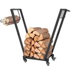 TRUUSK Brandhoutrek Met Wielen - 79 x 30 x 81 cm - Voor Tuin, Huis en Inrichting, Haarden, Verzenden, Nieuw