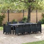 vidaXL Tuin Eettafel Set 11 pcs Antraciet Polypropyleen, Verzenden