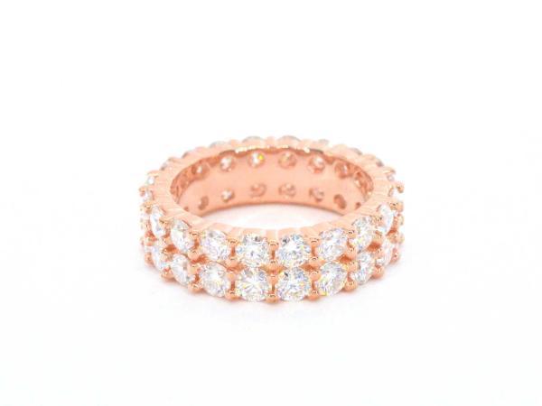 Veiling - Alliance ring briljant Moissaniet 4.00 carat rose, Bijoux, Sacs & Beauté, Bagues