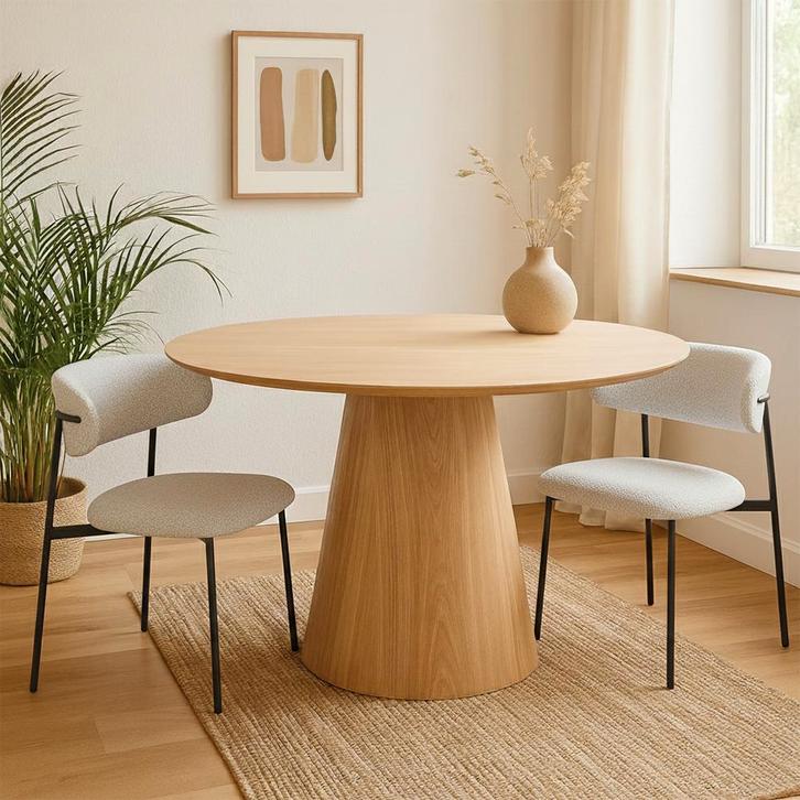 Eettafel Rond Olivia 120 cm, Huis en Inrichting, Tafels | Eettafels, Nieuw, Overige houtsoorten, Rond, Verzenden