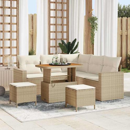 vidaXL Tuinbank Set 8 pcs beige en crèmekleurig 90 x 55 x 71, Tuin en Terras, Tuinsets en Loungesets, Nieuw, Verzenden