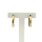 Tricolor gouden gedraaide oorringen (Oorbellen), Handtassen en Accessoires, Oorbellen, Ophalen of Verzenden, Gebruikt, Overige kleuren