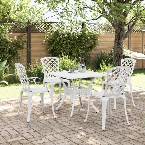 vidaXL 5-delige Tuinset gietaluminium wit, Tuin en Terras, Tuinsets en Loungesets, Tuinset, Nieuw, Verzenden