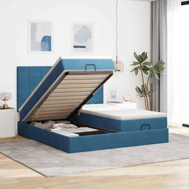 vidaXL Ottoman bed met matrassen 180x200cm fluweel, Huis en Inrichting, Slaapkamer | Bedden, Nieuw, Verzenden