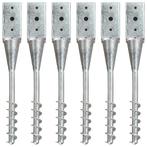 vidaXL Grondpinnen 6 st 7x7x56 cm gegalvaniseerd staal, Verzenden, Nieuw