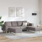vidaXL Bankstel 3 pcs Taupe Stof, Huis en Inrichting, Zetels | Zetels, Verzenden, Nieuw