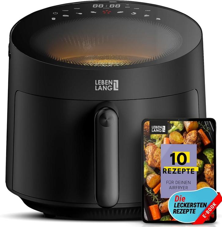 2dekans | LEBENLANG Airfryer 5L & 1500W - 8 Programmas -, Electroménager, Lave-vaisselle, Enlèvement ou Envoi