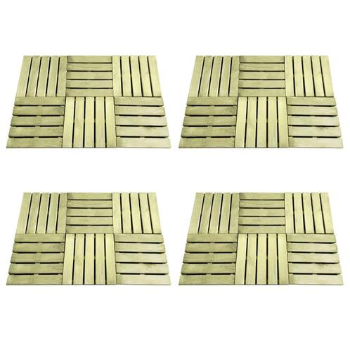 vidaXL 24 st Terrastegels 50x50 cm hout groen, Doe-het-zelf en Bouw, Vloerdelen en Plavuizen, Nieuw, Verzenden
