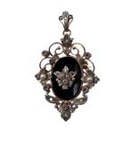 Broche - 19.2 kt. Geel goud, Zilver Diamant (Natuurlijk) -