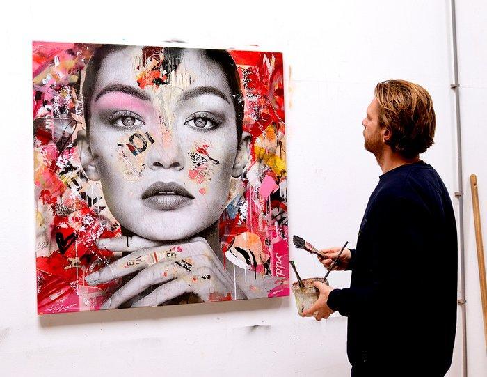 Michiel Folkers (1982) - GIGI ROUGE (XL), Antiek en Kunst, Kunst | Schilderijen | Modern