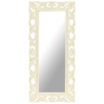 vidaXL Spiegel handgesneden 110x50 cm massief mangohout wit, Huis en Inrichting, Woonaccessoires | Spiegels, Verzenden, Nieuw