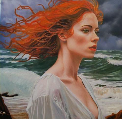 Gyl (XX) - In the storm, Antiek en Kunst, Kunst | Schilderijen | Klassiek