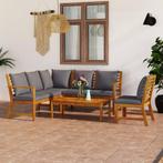 vidaXL 5-delige Loungeset met kussens massief acaciahout, Tuin en Terras, Verzenden, Nieuw, Loungeset