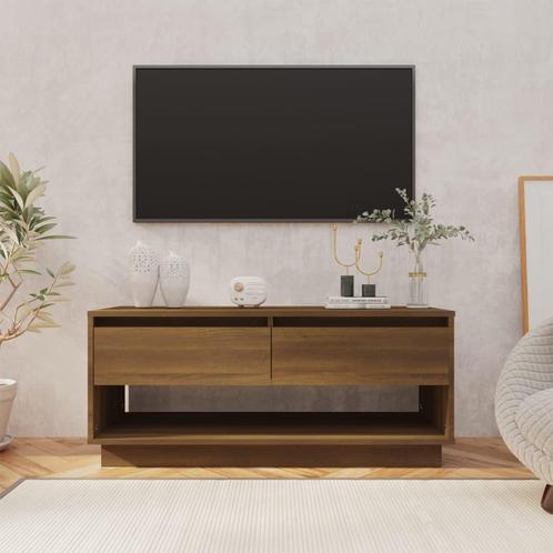 vidaXL Tv-meubel 102x41x44 cm bewerkt hout bruin eikenkleur, Huis en Inrichting, Kasten |Televisiemeubels, Nieuw, Verzenden