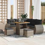 vidaXL Tuinbank Set 8 pcs Grijs poly rattan, Tuin en Terras, Tuinsets en Loungesets, Verzenden, Nieuw