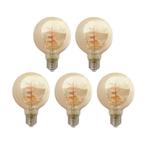 AANBIEDING Voordeelpak 5 stuks LED Filament Globe lamp amber, Nieuw, E27 (groot), Verzenden