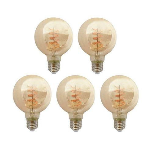 AANBIEDING Voordeelpak 5 stuks LED Filament Globe lamp amber, Huis en Inrichting, Lampen | Losse lampen, Nieuw, E27 (groot), Verzenden