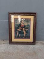Icoon - Moeder Gods - Hout, Papier - 64 x 76 cm, Antiek en Kunst, Antiek | Boeken en Manuscripten