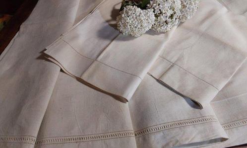 Drap de lit (3)  - 280 cm - 235 cm, Antiek en Kunst, Antiek | Tapijten, Tafelkleden en Textiel