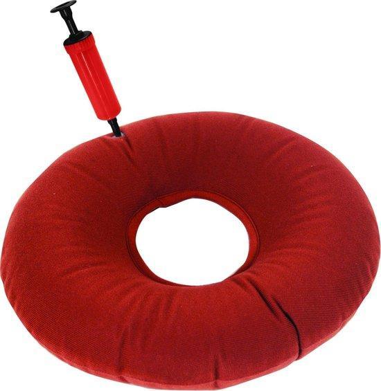 Zitring Aambeienkussen Rood – 39 cm Opblaasbaar met Pompje, Diversen, Verpleegmiddelen, Verzenden