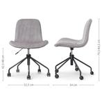 Verstelbare bureaustoel ribstof | Grijs | Zwart onderstel, Nieuw, Grijs, Stof, Modern/Scandinavisch