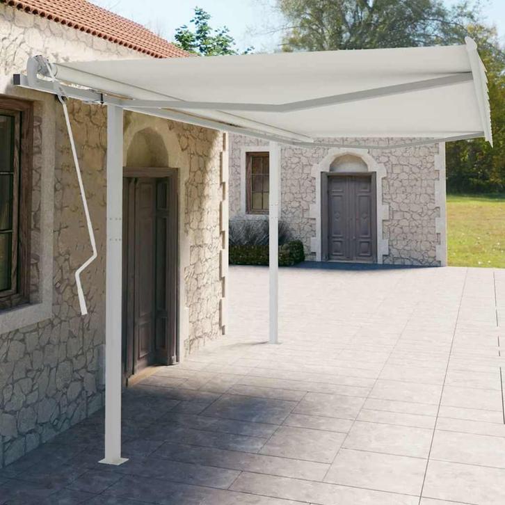 vidaXL Luifelpaalset 450x245 cm ijzer wit, Tuin en Terras, Zonneschermen, Nieuw, Verzenden