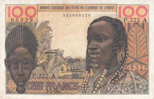 1965 Xf West African States P 101ae 100 Francs, Postzegels en Munten, Bankbiljetten | Europa | Niet-Eurobiljetten, België, Verzenden