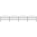 vidaXL Tuinhek met speerpunt staal 714,5x100 cm zwart, Verzenden, Nieuw