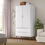 vidaXL Kledingkast MOLDE 90x55x175 cm massief grenenhout wit, Huis en Inrichting, Kasten | Kleerkasten, Verzenden, Nieuw