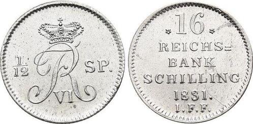 16 Reichsbankschilling 1831 Schleswig-holstein (koeniglic..., Postzegels en Munten, Munten | Europa | Niet-Euromunten, België