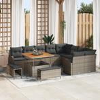 vidaXL 12-delige tuinset met kussens, grijs poly rattan en, Tuin en Terras, Verzenden, Nieuw